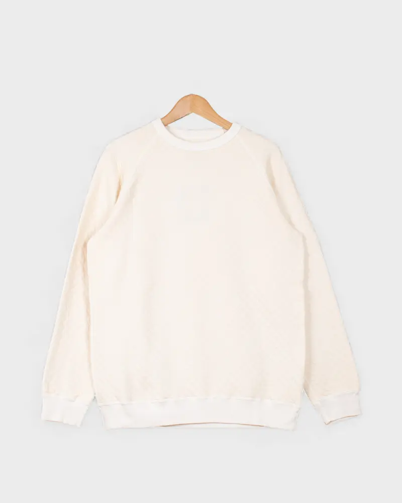 Quilt L/S Raglan Crew Sweat P-Natural