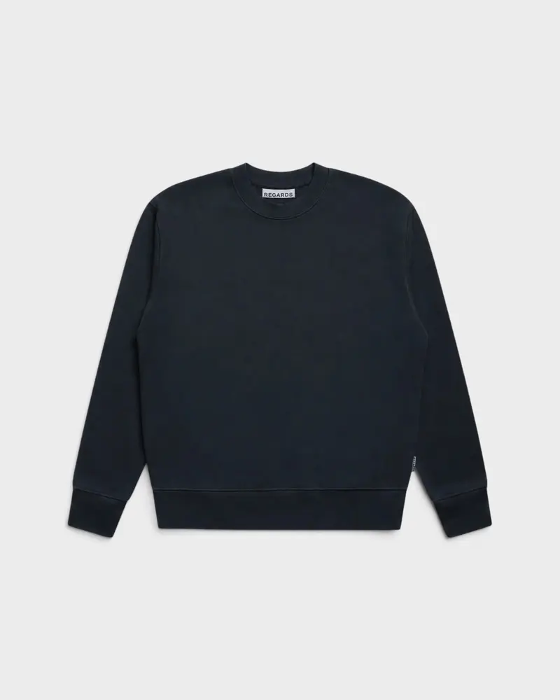 Relaxed Loopback Crewneck Black Washed