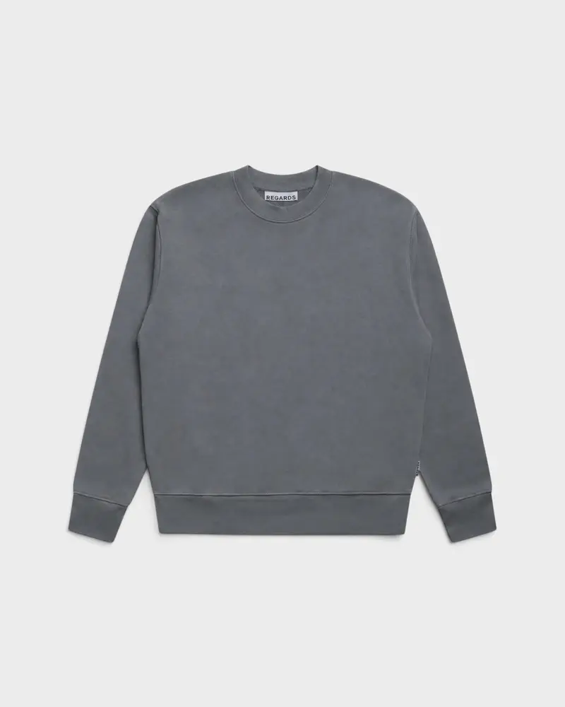 Relaxed Loopback Crewneck Grey Washed