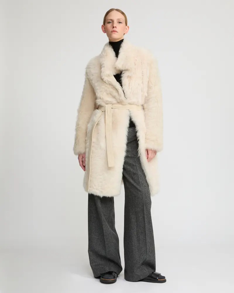 Reversible coat in Toscana lambskin