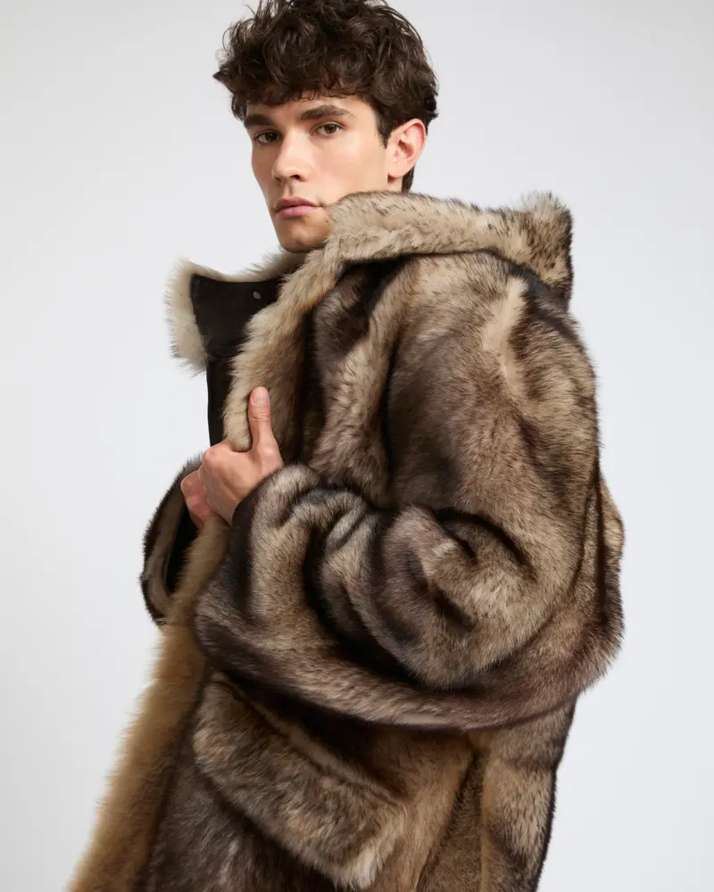 Reversible Toscana shearling fur-effect parka