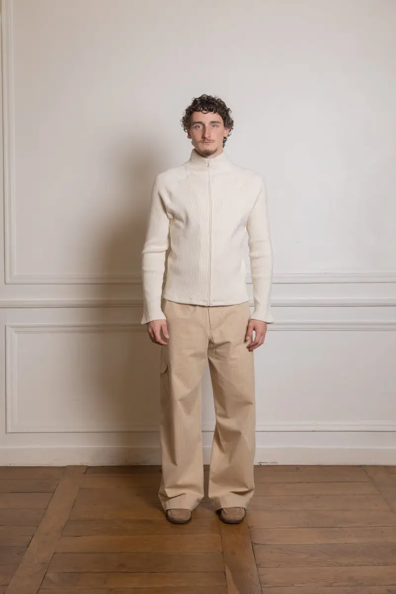 RIB ZIP - Off White