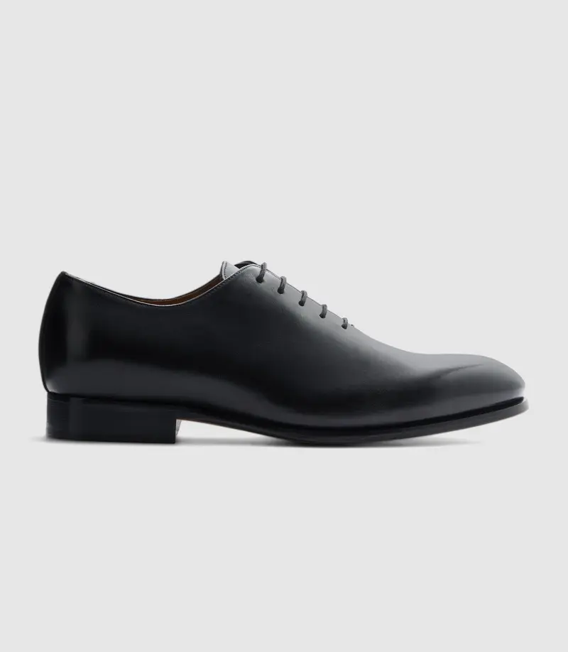 Richelieu couture en cuir noir "Edmondo"
