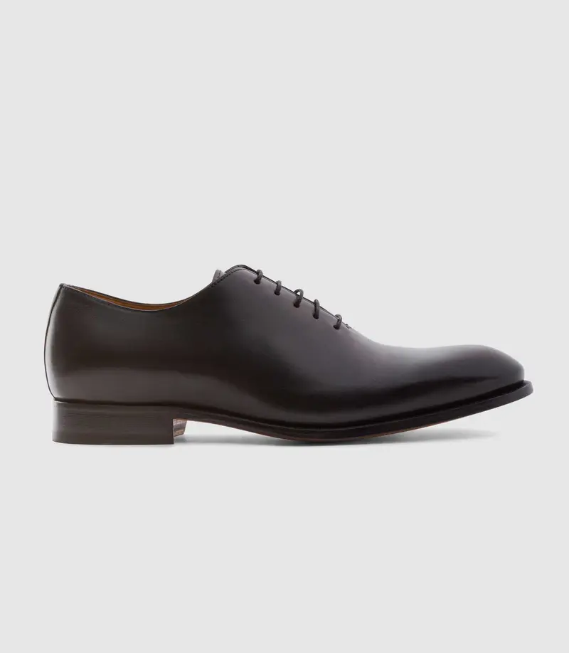 Richelieu couture en cuir noir OTHELLO