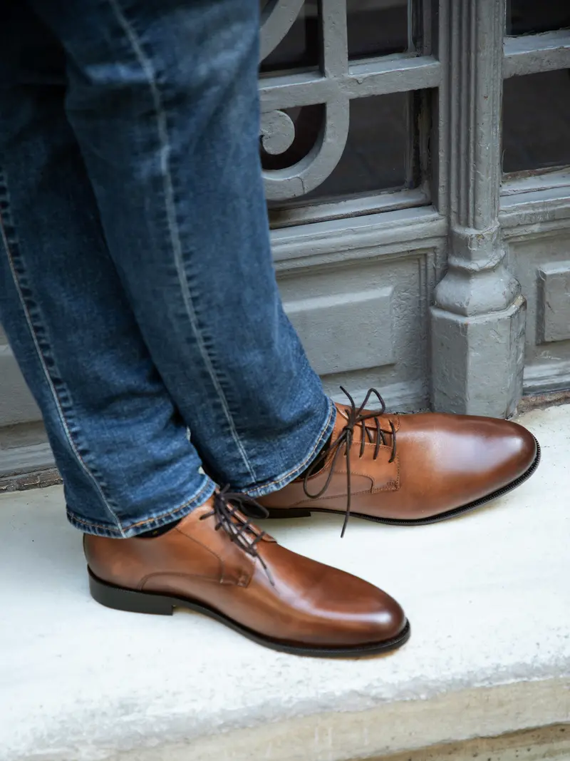 Richelieu cuir cognac