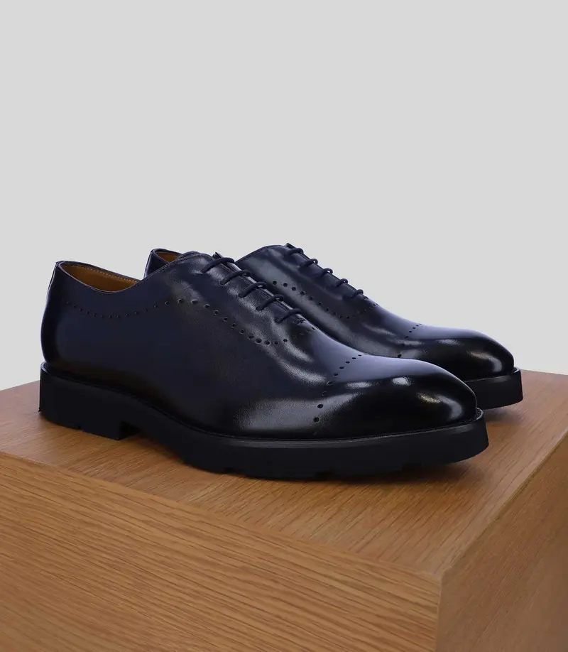 Richelieu en cuir marine