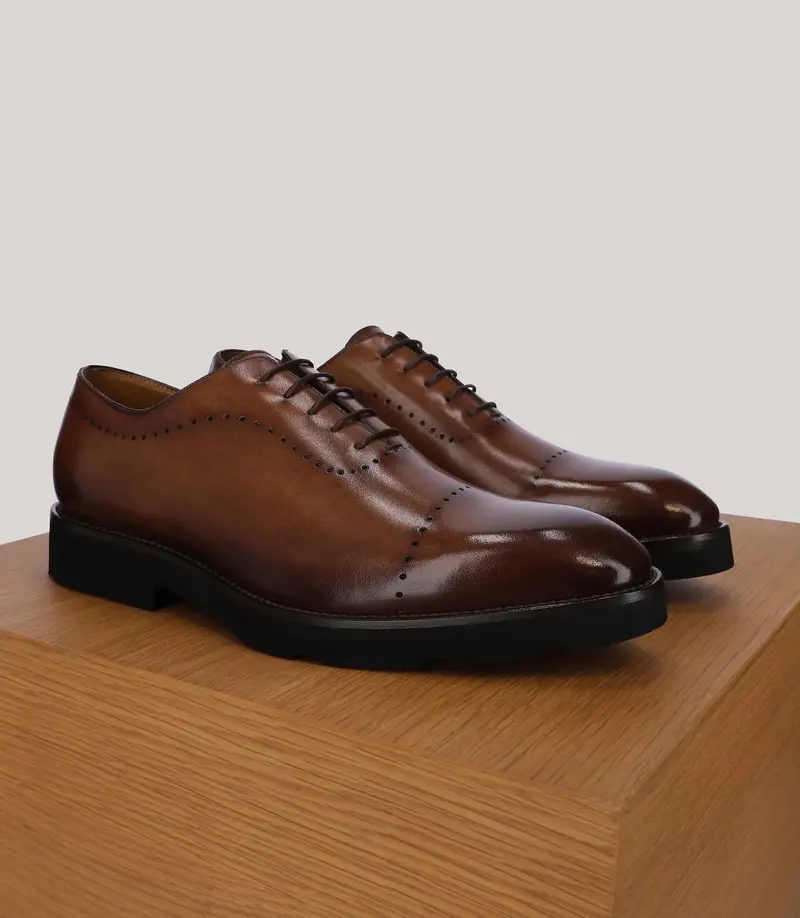 Richelieu en cuir marron