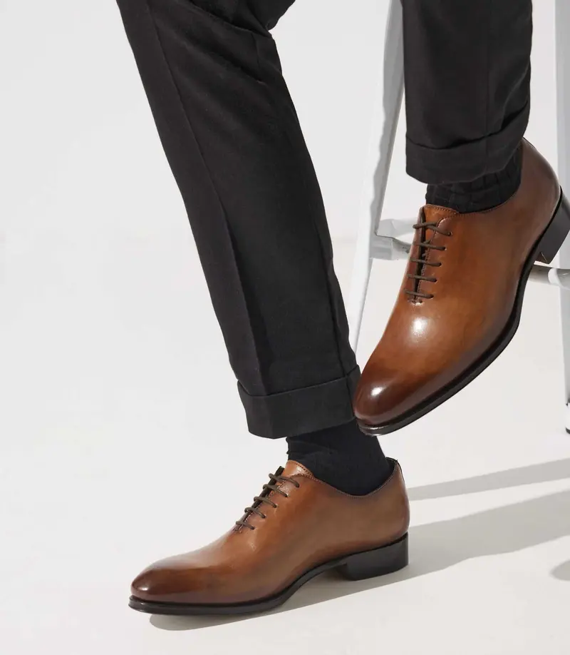 Richelieu en cuir marron clair