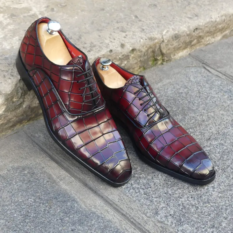 Richelieu homme cuir croco - Smith