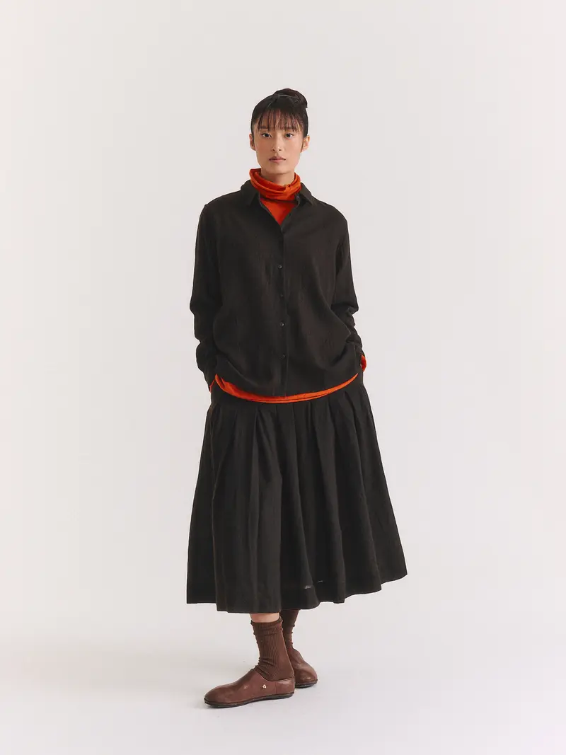 RIVA SKIRT - OPEN WEAVE - DARK BROWN