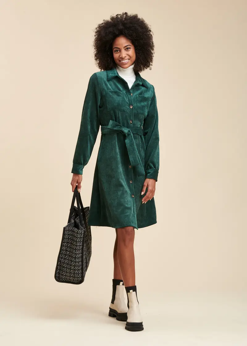 Robe chemisier en velours