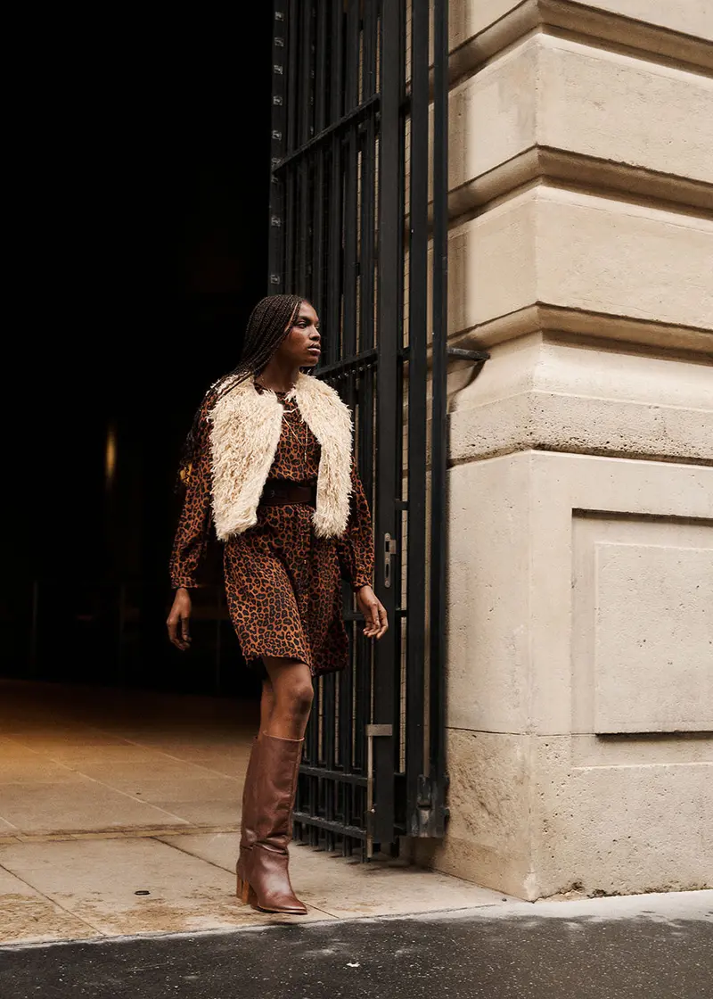 Robe courte à imprimé léopard