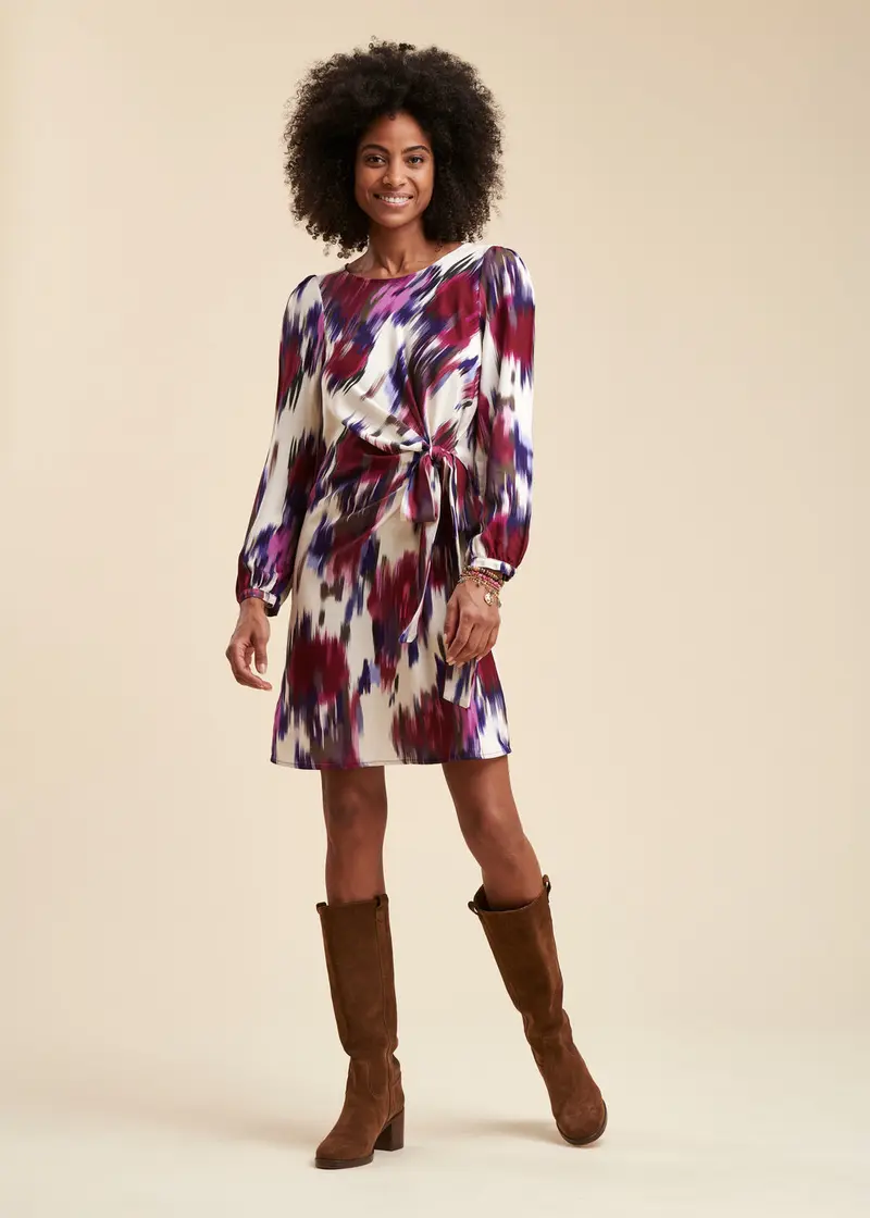 Robe courte cintrée à imprimé fleuri en viscose Ecovero
