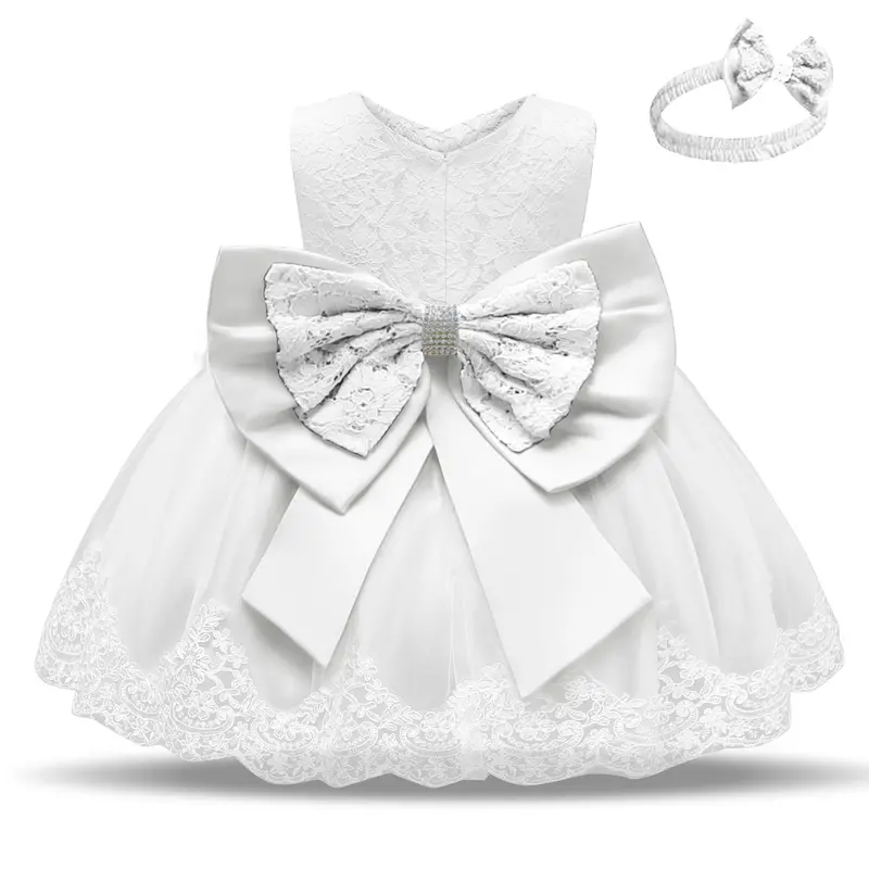 Robe de Baptême Blanche Bébé Fille – Tenue de Princesse Cérémonie & Anniversaire | 12-24 Mois