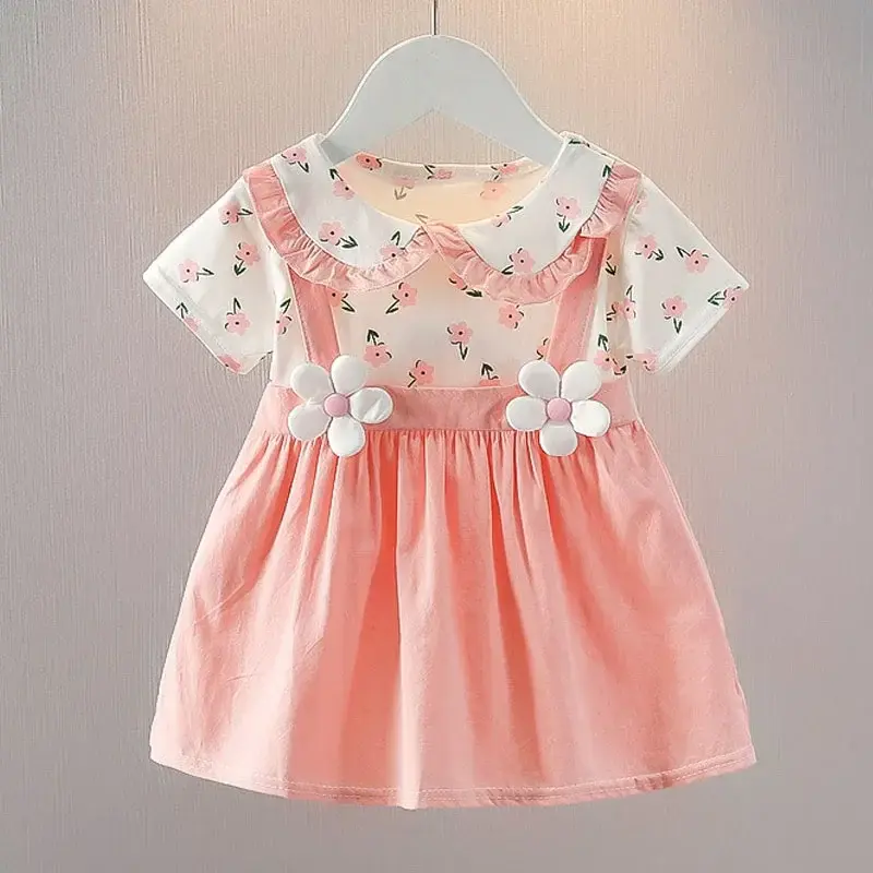 Robe d'été à col beurre pour bébés filles, costume de princesse, tenue de fête d'anniversaire et de mariage, vêtements adorables pour enfants, A1087