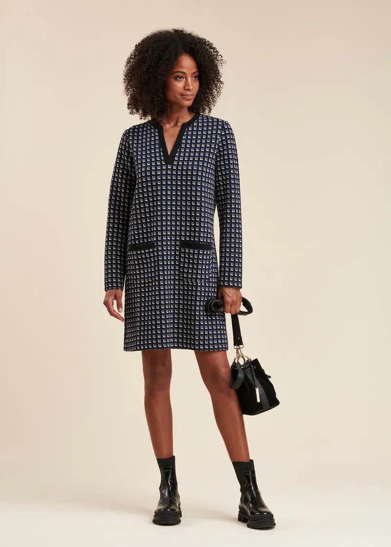 Robe jersey motifs géométriques