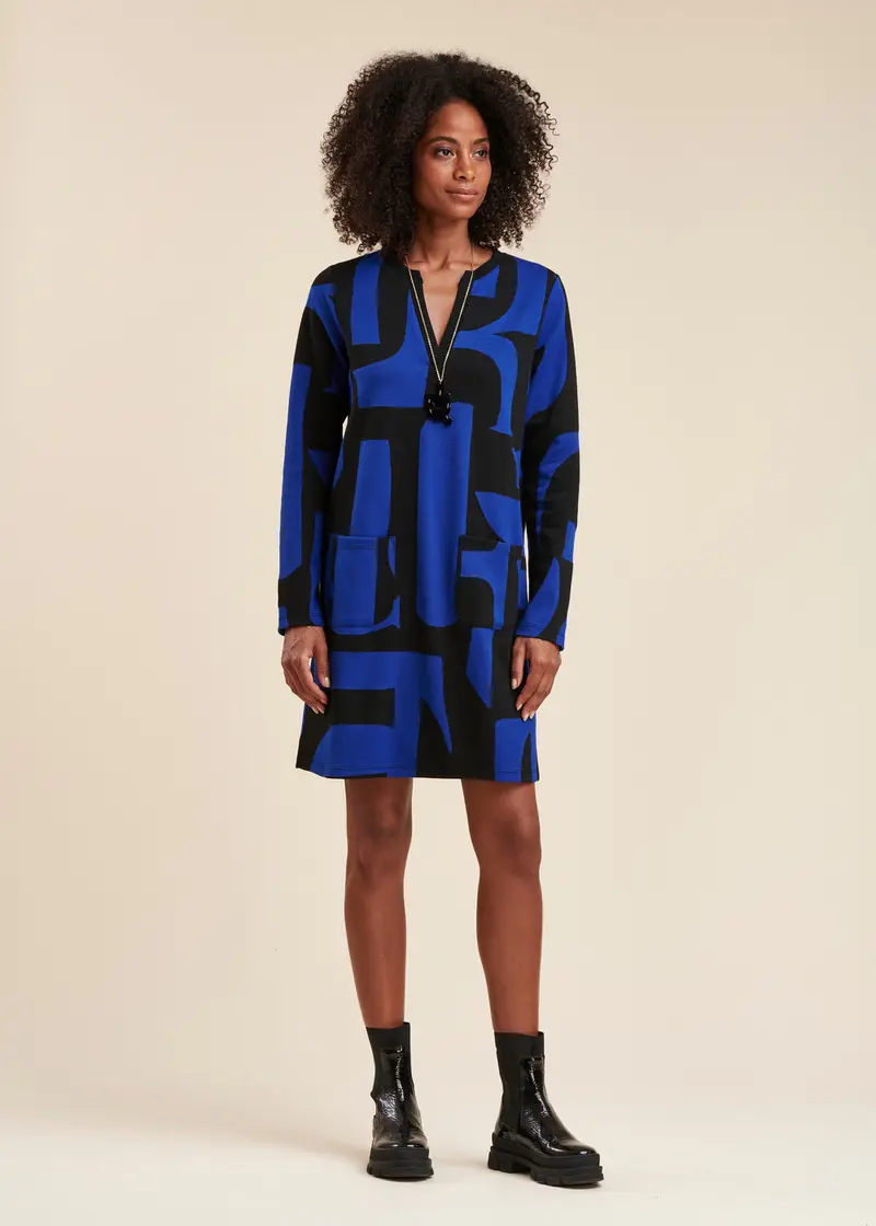 Robe jersey motifs géométriques