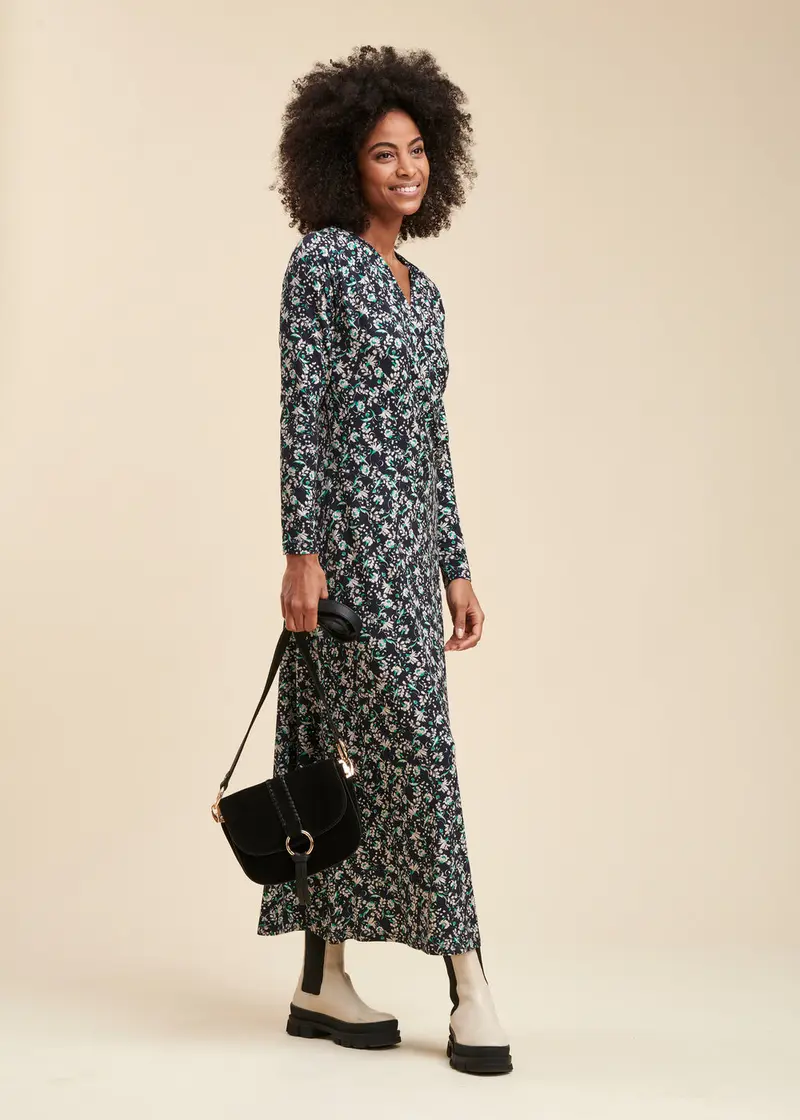 Robe longue en viscose Ecovero à imprimé fleuri