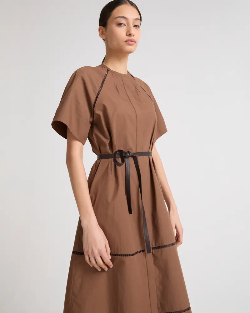 Robe midi en popeline jour échelle