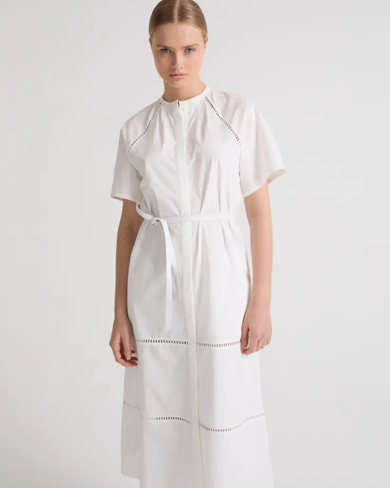 Robe midi en popeline jour échelle