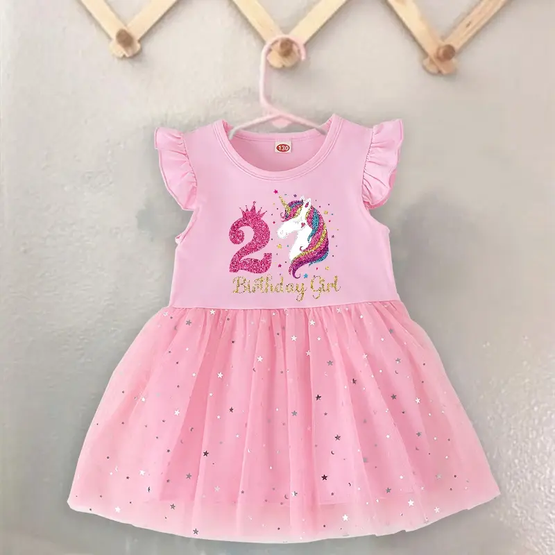 Robe tutu de princesse rose pour petite fille, chemise d'anniversaire, tenue de fête d'anniversaire pour bébé, enfant en bas âge, 1 à 4 ans, Nairobi Orn