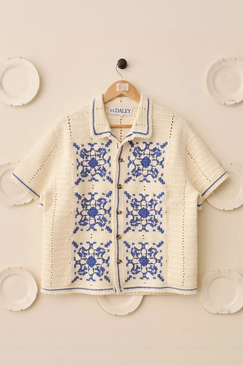 S.S. Daley Abel Crochet Shirt Blue