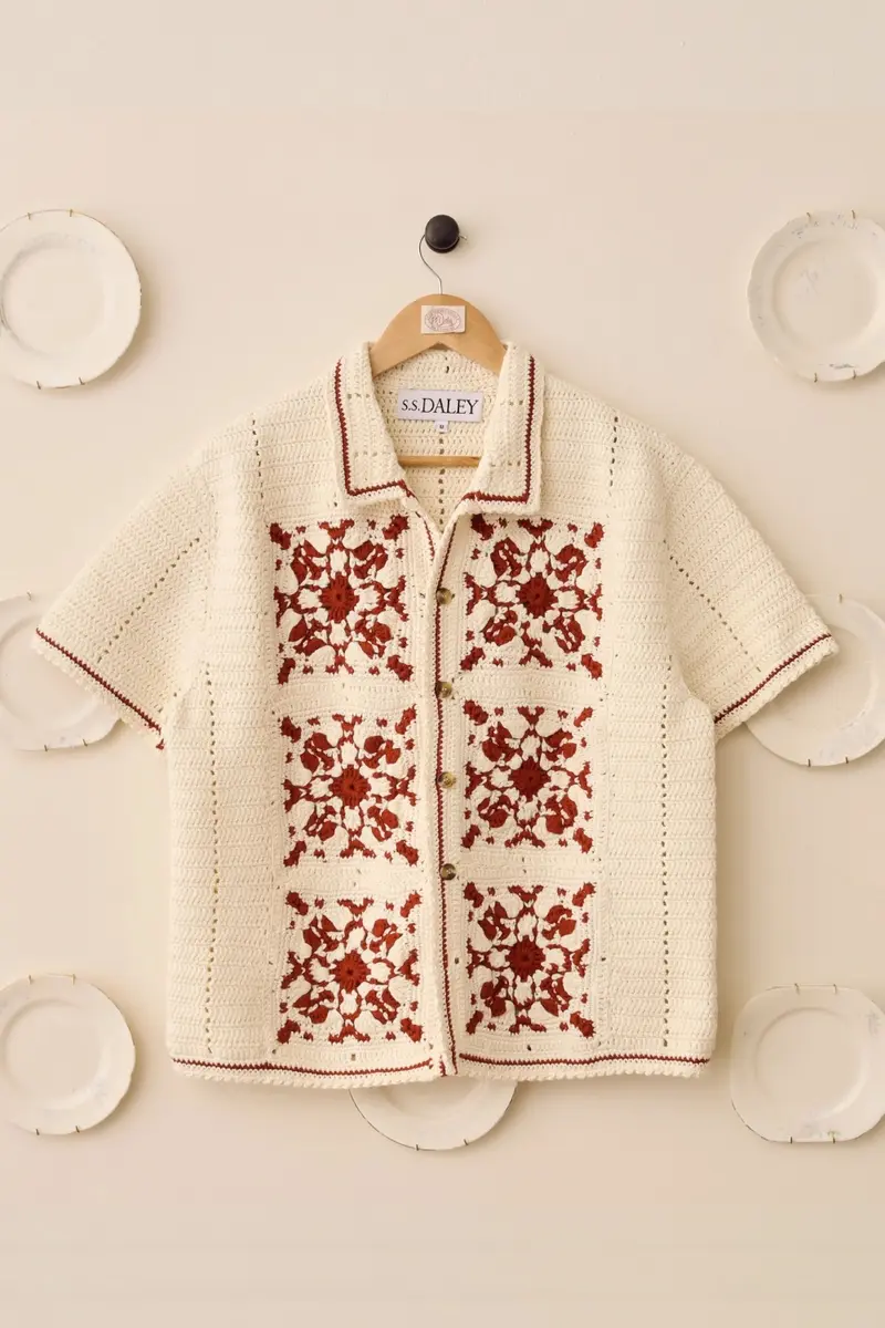 S.S. Daley Abel Crochet Shirt Red
