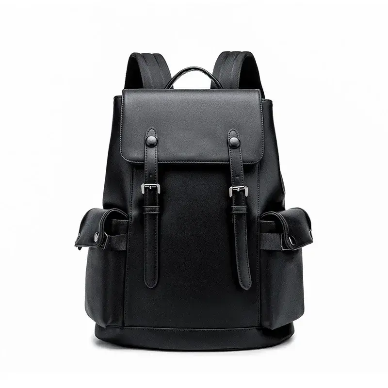 Sac à dos en cuir solide de luxe pour hommes, sac d'école de grande capacité pour hommes, sac à dos pour ordinateur portable de voyage d'affaires, nouvelle mode