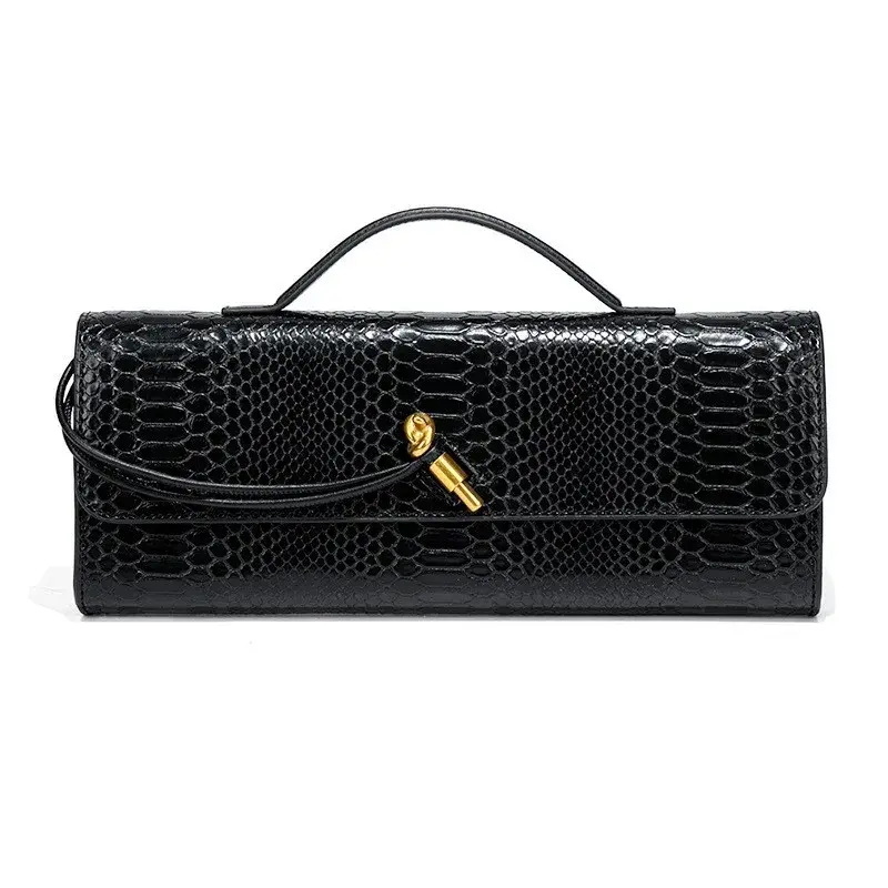 Sac à main de luxe en relief peau de serpent pour femmes, sac à bandoulière de styliste à poignée supérieure, sac à main de soirée en cuir PU, pochette à bandoulière