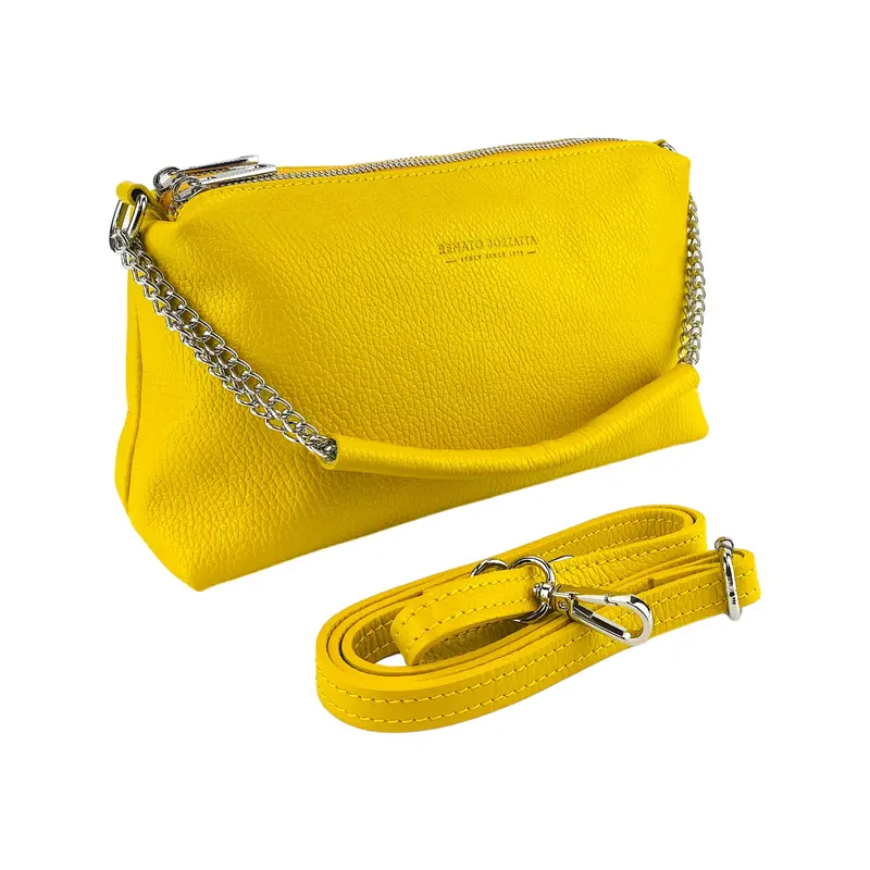 Sac à Main Double Zip Chaîne Jaune — Renato Borzatta