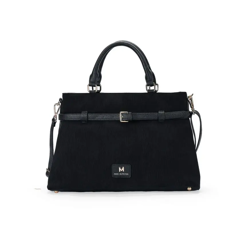 Sac à main effet velours Glysia Noir Mac Alyster