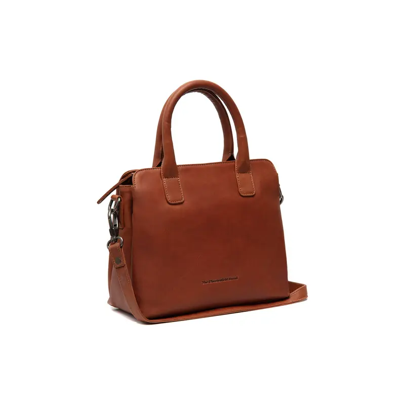 Sac à main en cuir chesterfield-Hermosa Cognac