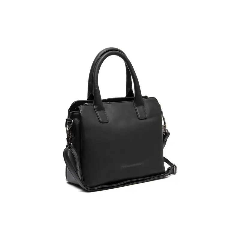 Sac à main en cuir chesterfield-Hermosa Noir