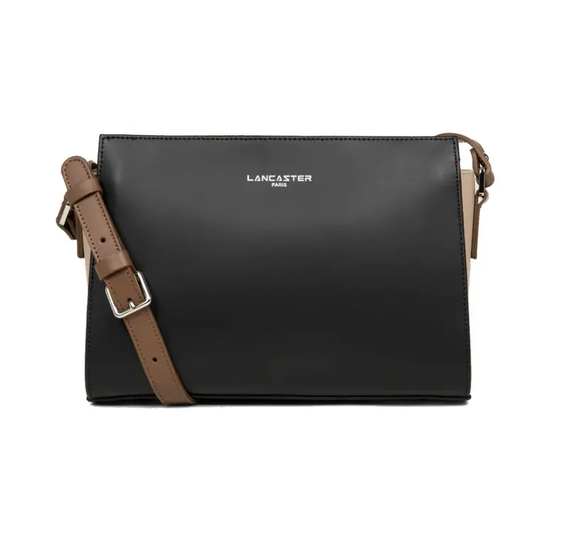 Sac à main trotteur Lancaster-Smooth Noir/Nude/Vison
