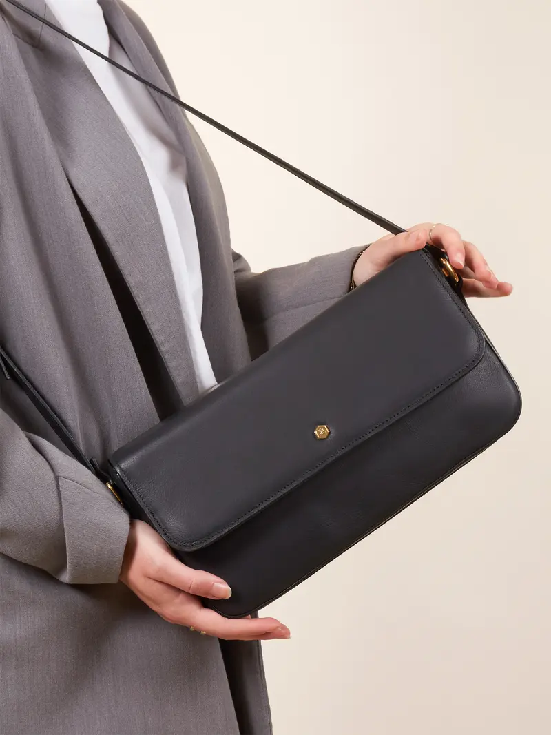 Sac baguette Hortense cuir noir