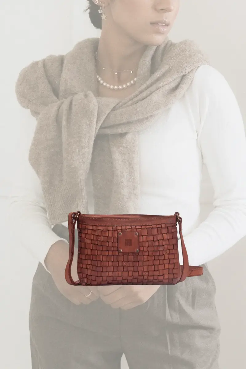 Sac bandoulière en cuir tressé BIBA Kansas KA9