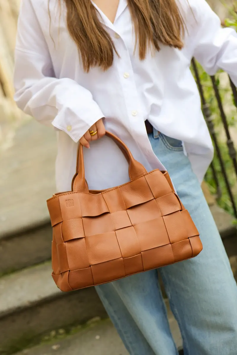 Sac bowling en cuir tressé noir BIBA Wann WAN1L