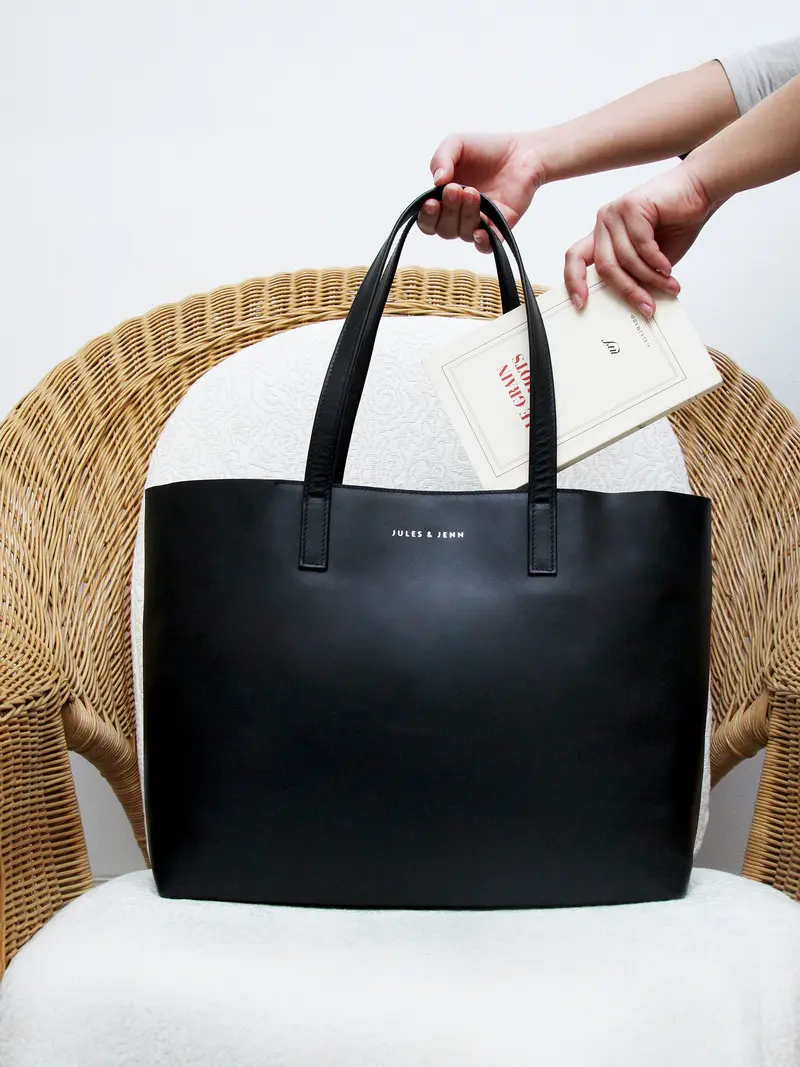 Sac cabas cuir noir