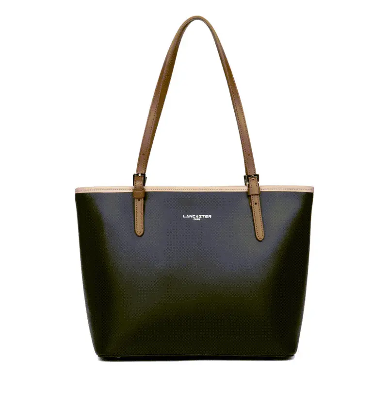 Sac cabas en cuir Lancaster-Smooth Noir/Nude/Vison
