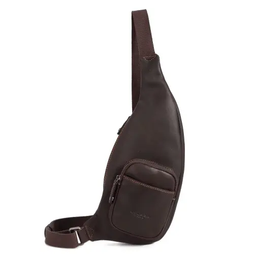 Sac mono-bandoulière Homme en cuir-Rio-Wylson Paris W8190-16 Marron