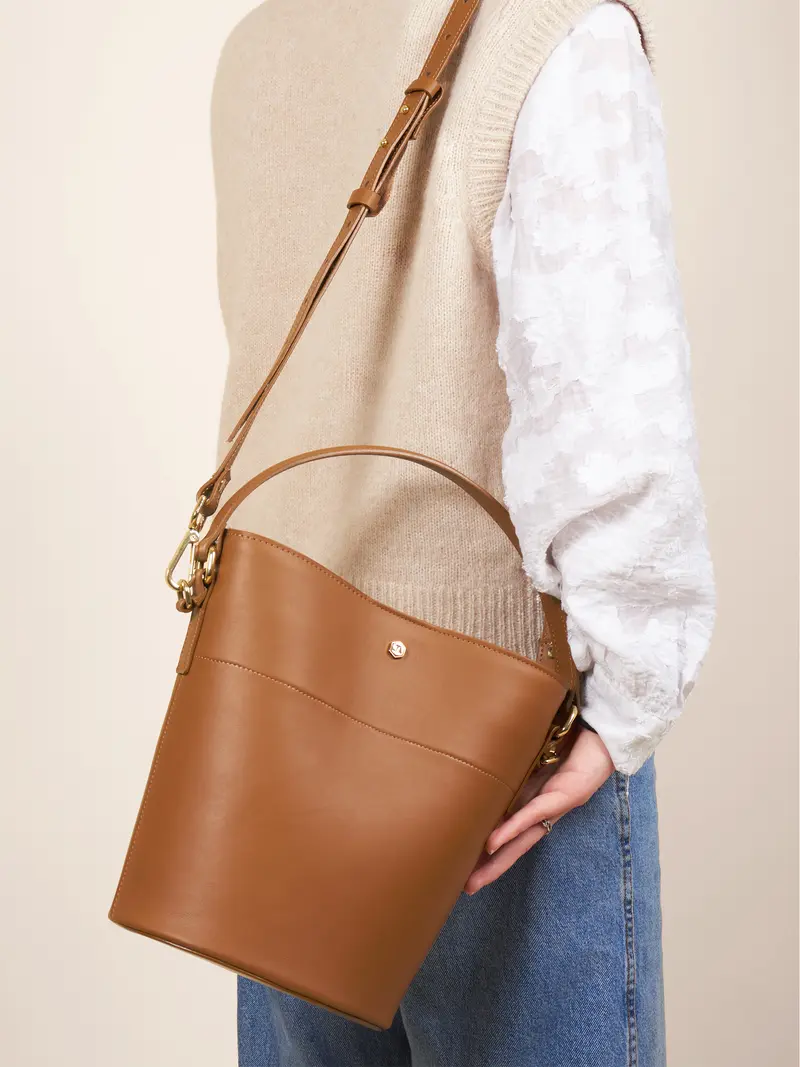 Sac seau Margot cuir cognac
