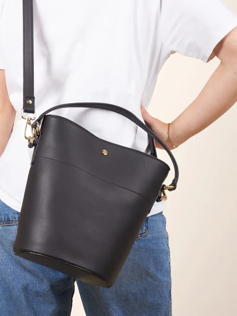 Sac seau Margot cuir noir