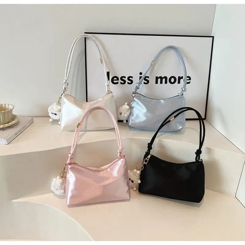 Sac sous les bras en satin lisse pour les loisirs, sac initié élégant, documents solides, mode de haute qualité