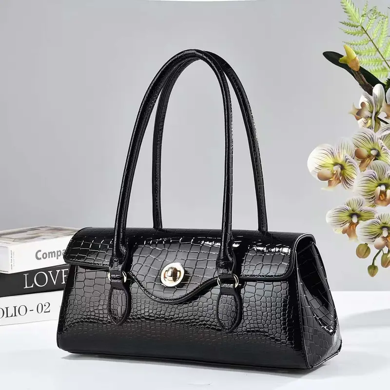 Sacoche Aisselle Motif Crocodile – Style Minimaliste & Élégance Au Quotidien !