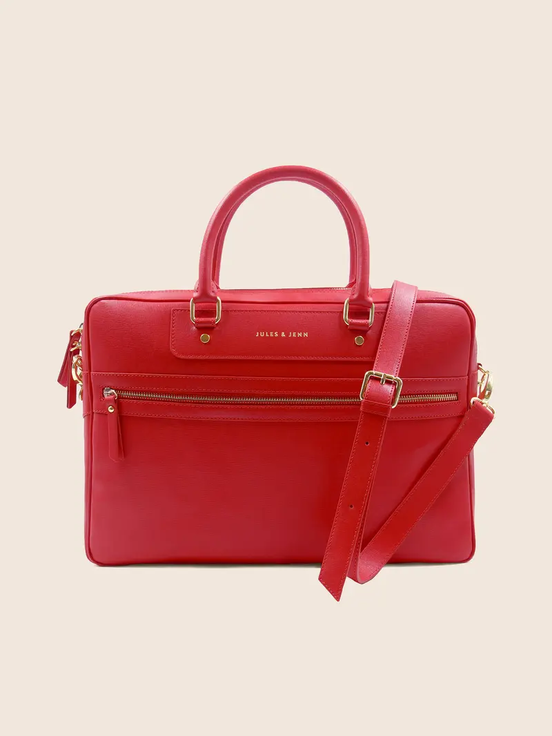 Sacoche cuir gravé rouge