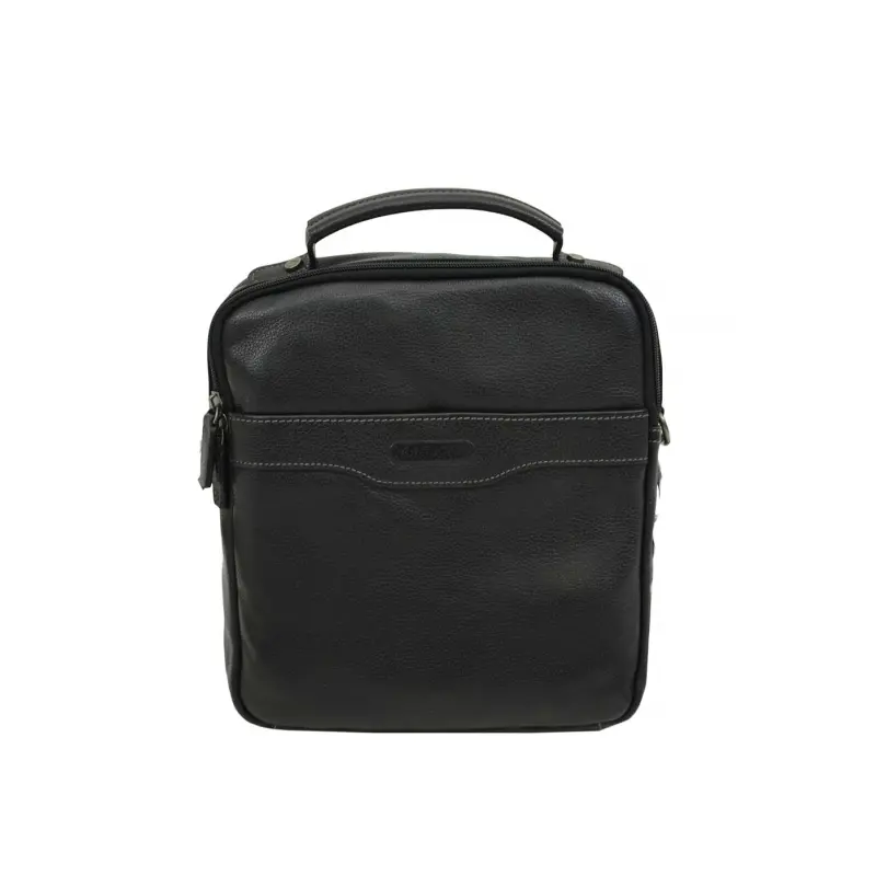 Sacoche porté bandoulière en cuir Homme Katana 69319 noir