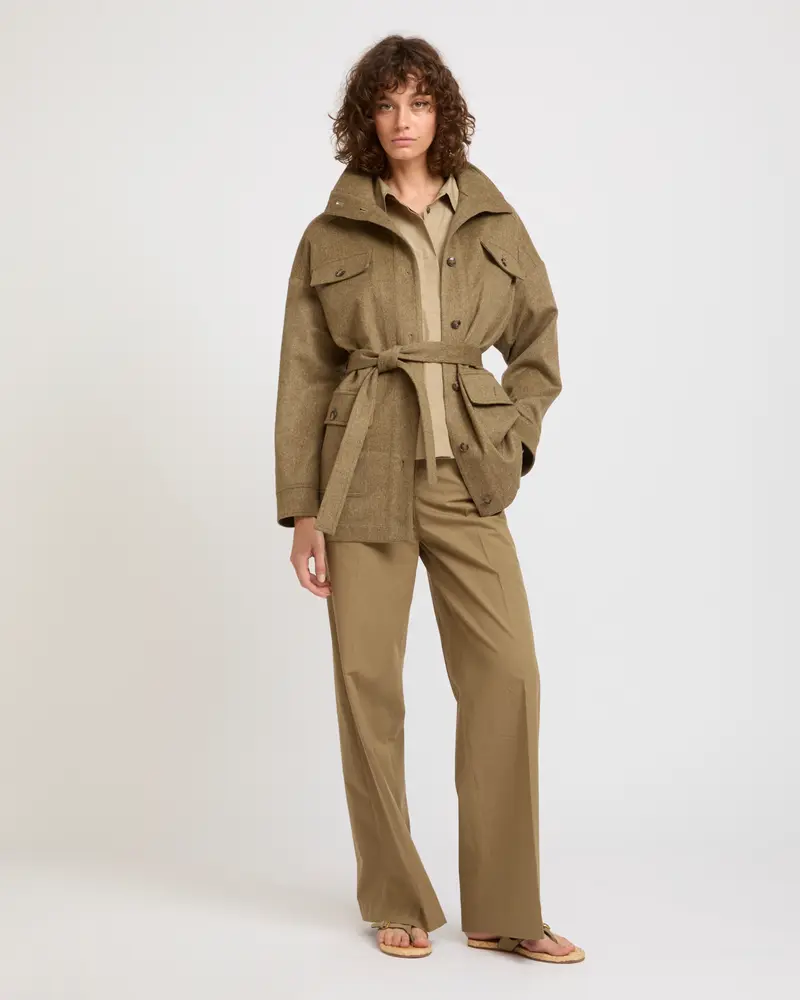 Safari jacket in cashmere flannel