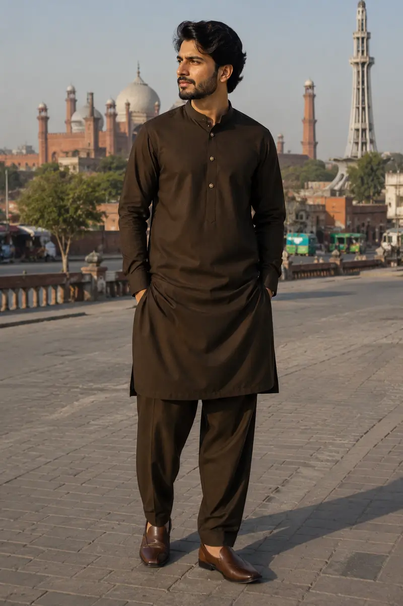 SAIF - Kurta Trouser marron