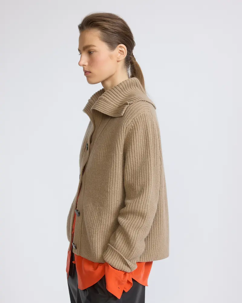 Sailor collar knit cardigan