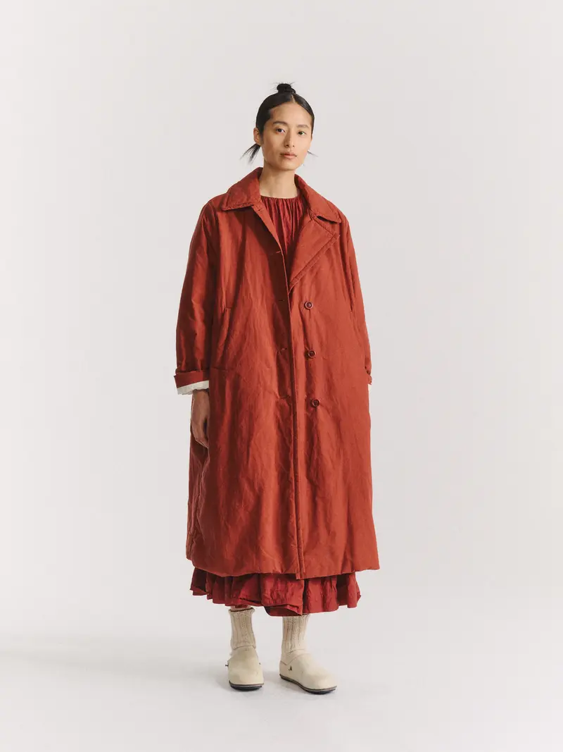 SALLY COAT - L WAX - TERRACOTTA